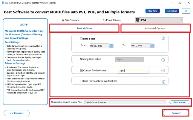 Use Advance features