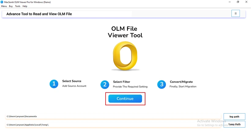 Install MacSonik OLM Viewer Pro