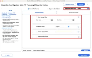 Choose EML as the saving file format