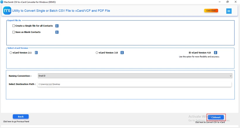Click Convert to Start the process.