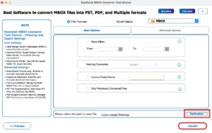 Set path to save and click Convert
