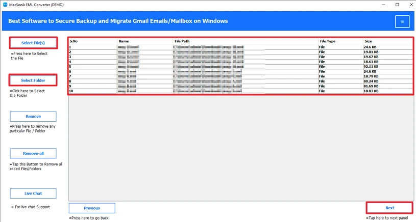 ADD EML files