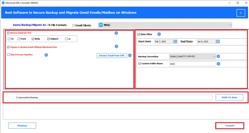 Use Advance filters and convert