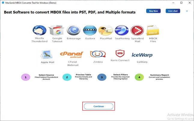 Download and run the converter tool on your macOS. Then, tap Continue.