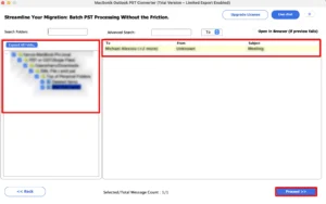 Preview mailbox folders, and click Next