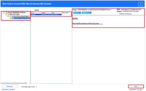 Drag the hierarchy, preview the complete mailbox folder