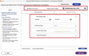 Choose PST and click start export