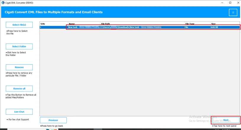 Convert EML to WDSEML