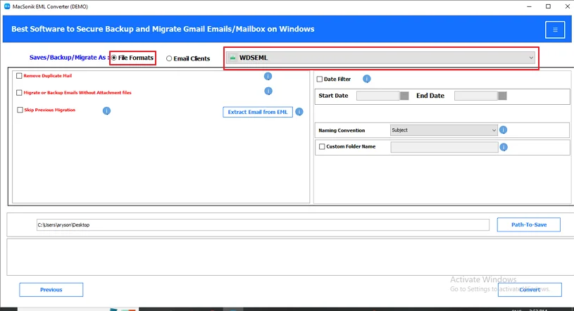 Convert EML to WDSEML