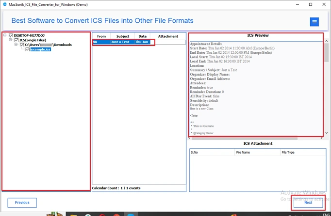 Convert ICS to JPG
step 3