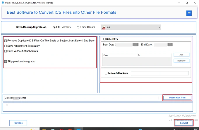 Convert ICS to JPG
step 5