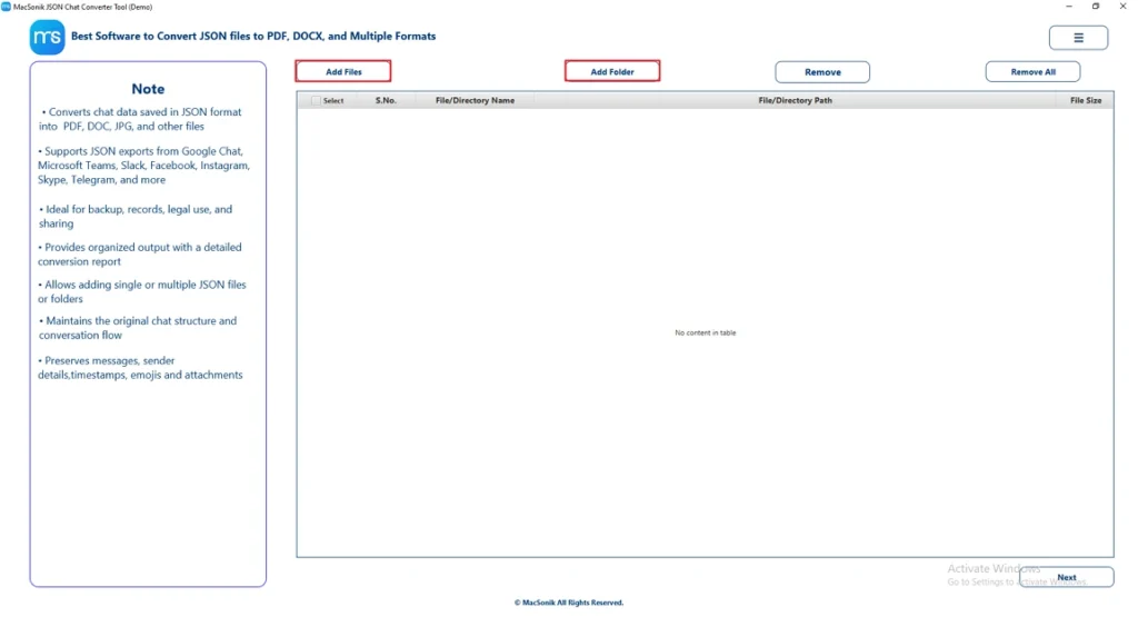 Install the MacSonik JSON File Converter