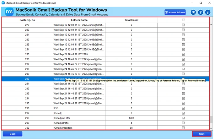 Choose Email you want to download