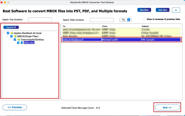 Preview the selected files