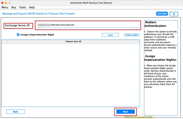 Provide Office 365 Account ID.