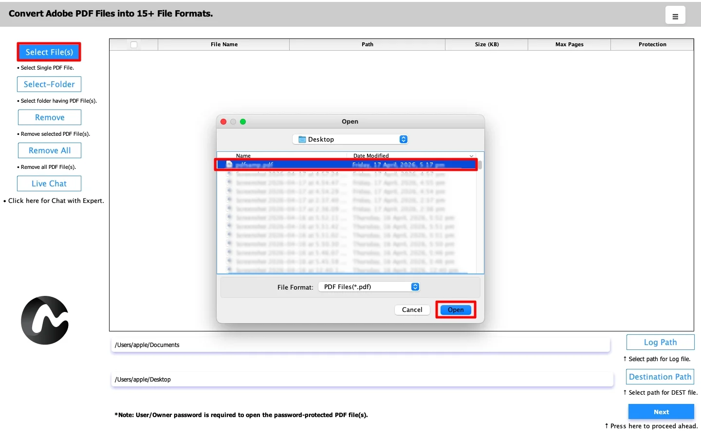 Select Files or Folders
