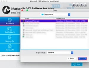Add Files want to split