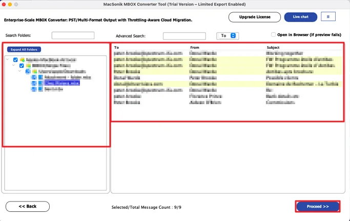 select files from the tree structure