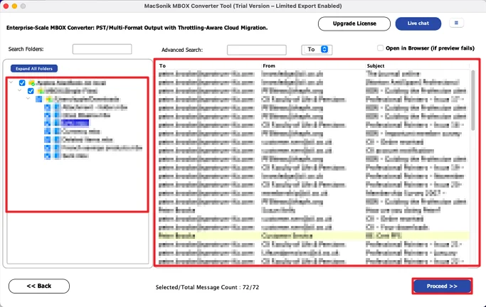preview and select files