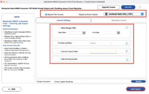 Choose PST, apply filters then click Convert