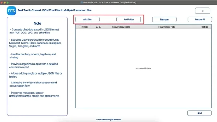 To MacSonik JSON Converter Tool
