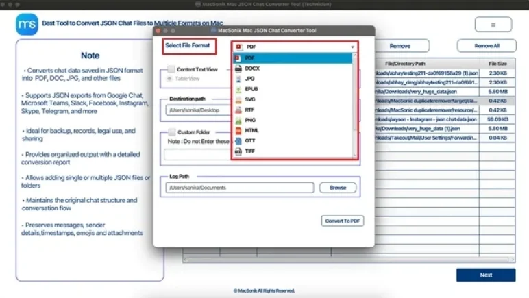 select PDF as the file format