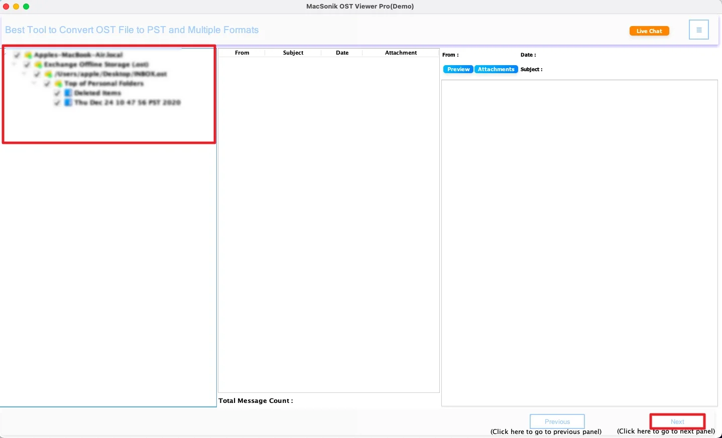 preview the data and tap Next