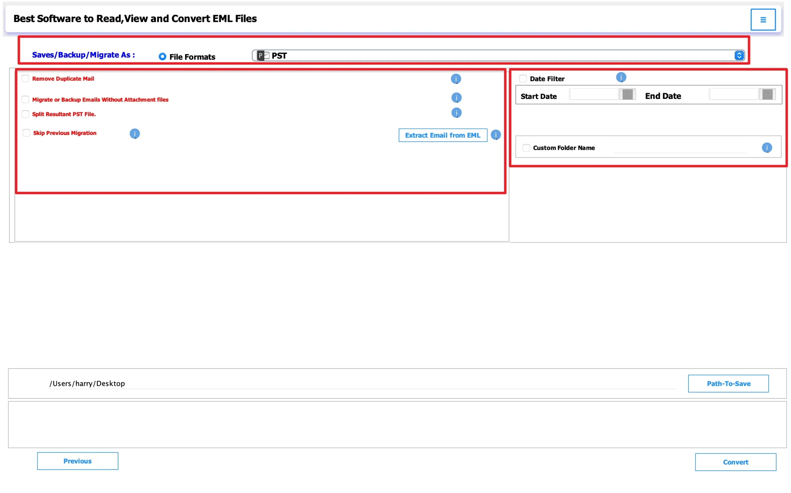 choose PST as the saving file format
