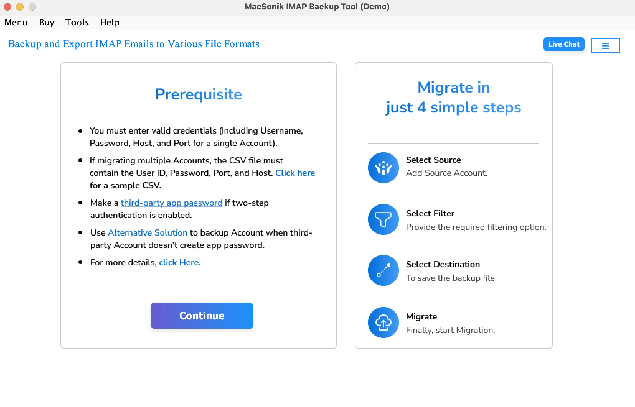 MacSonik IMAP Backup Tool