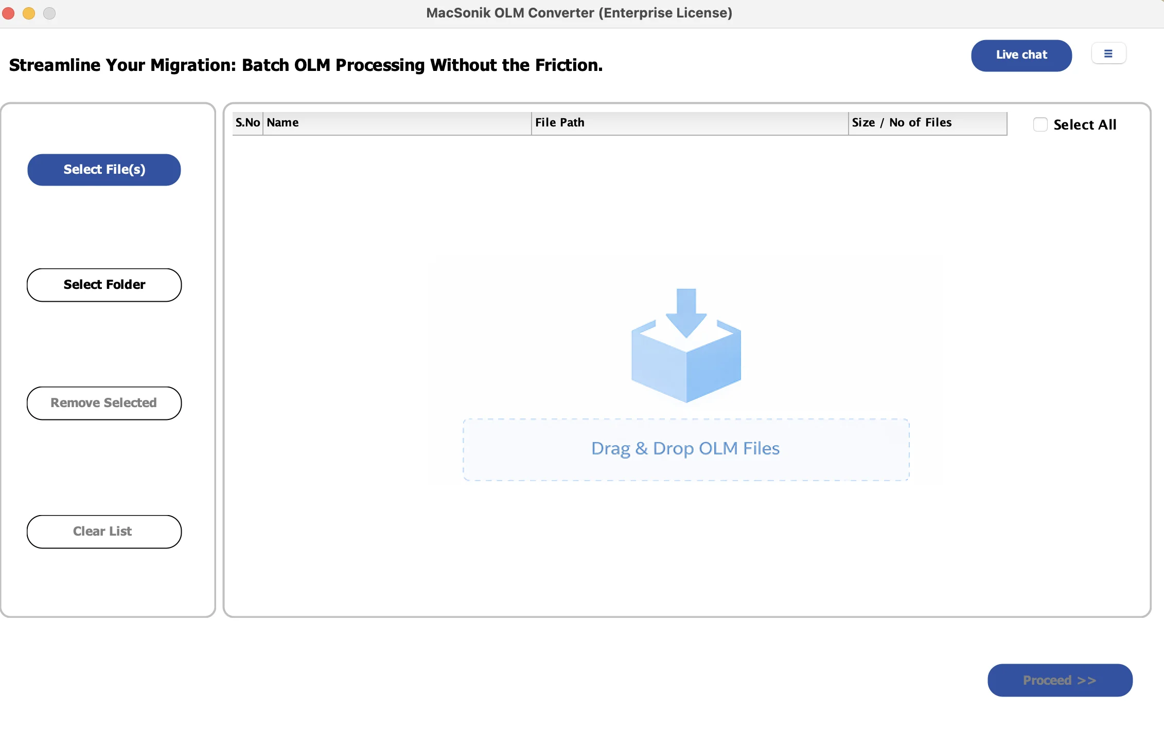 run the MacSonik OLM Converter Tool