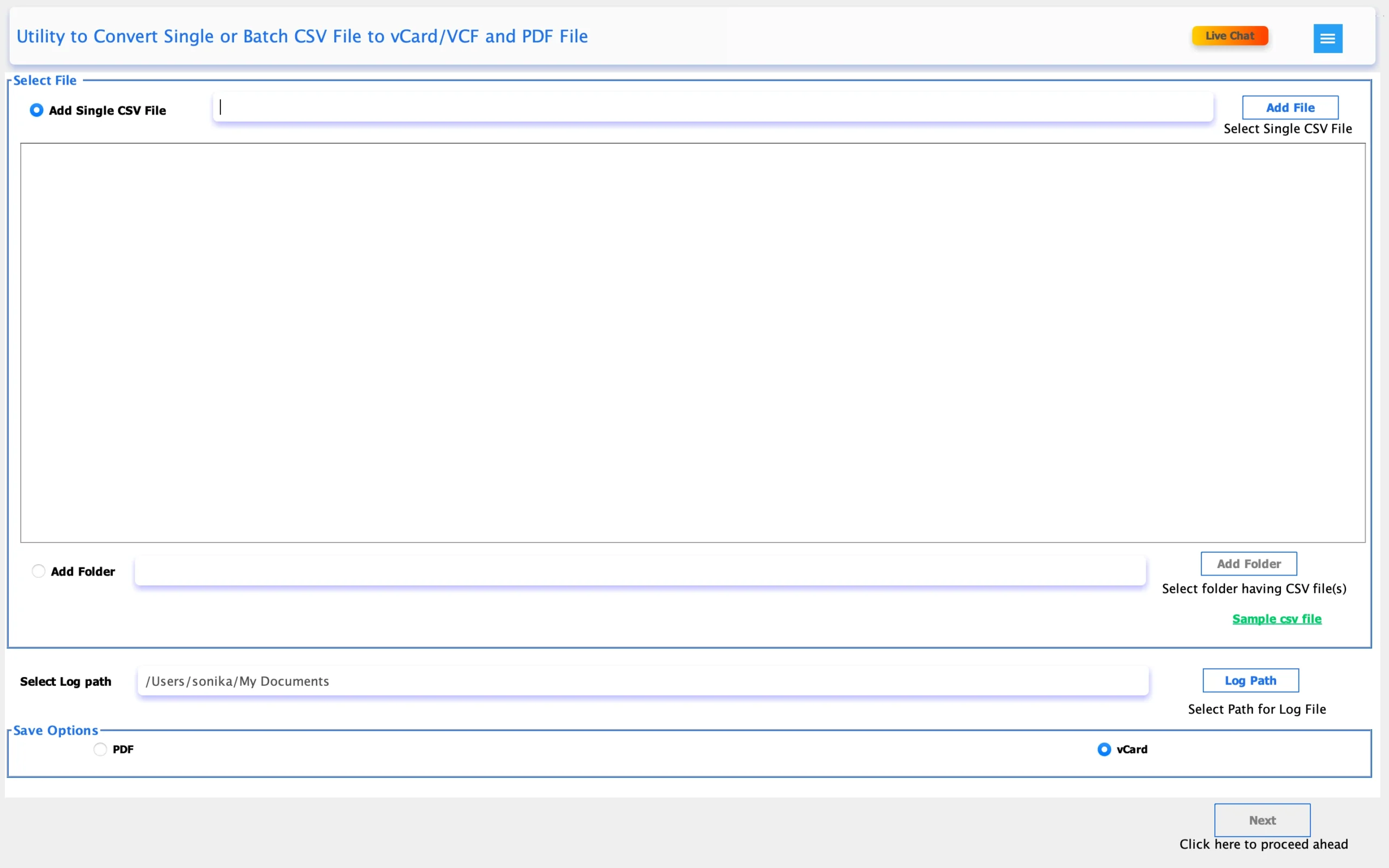 MacSonik CSV to vCard Converter Tool
