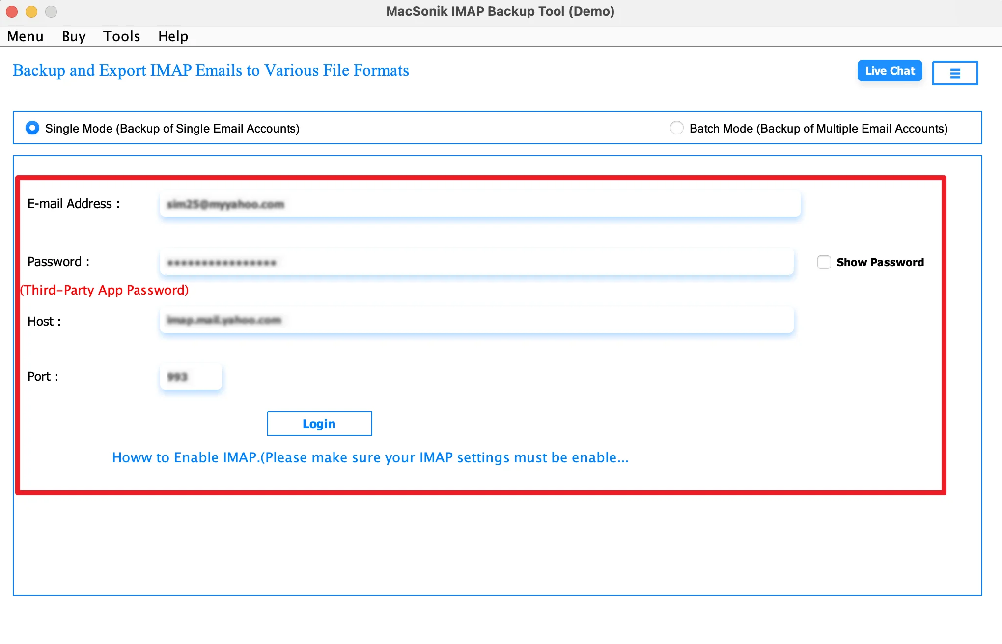 Netscape Mail account credentials