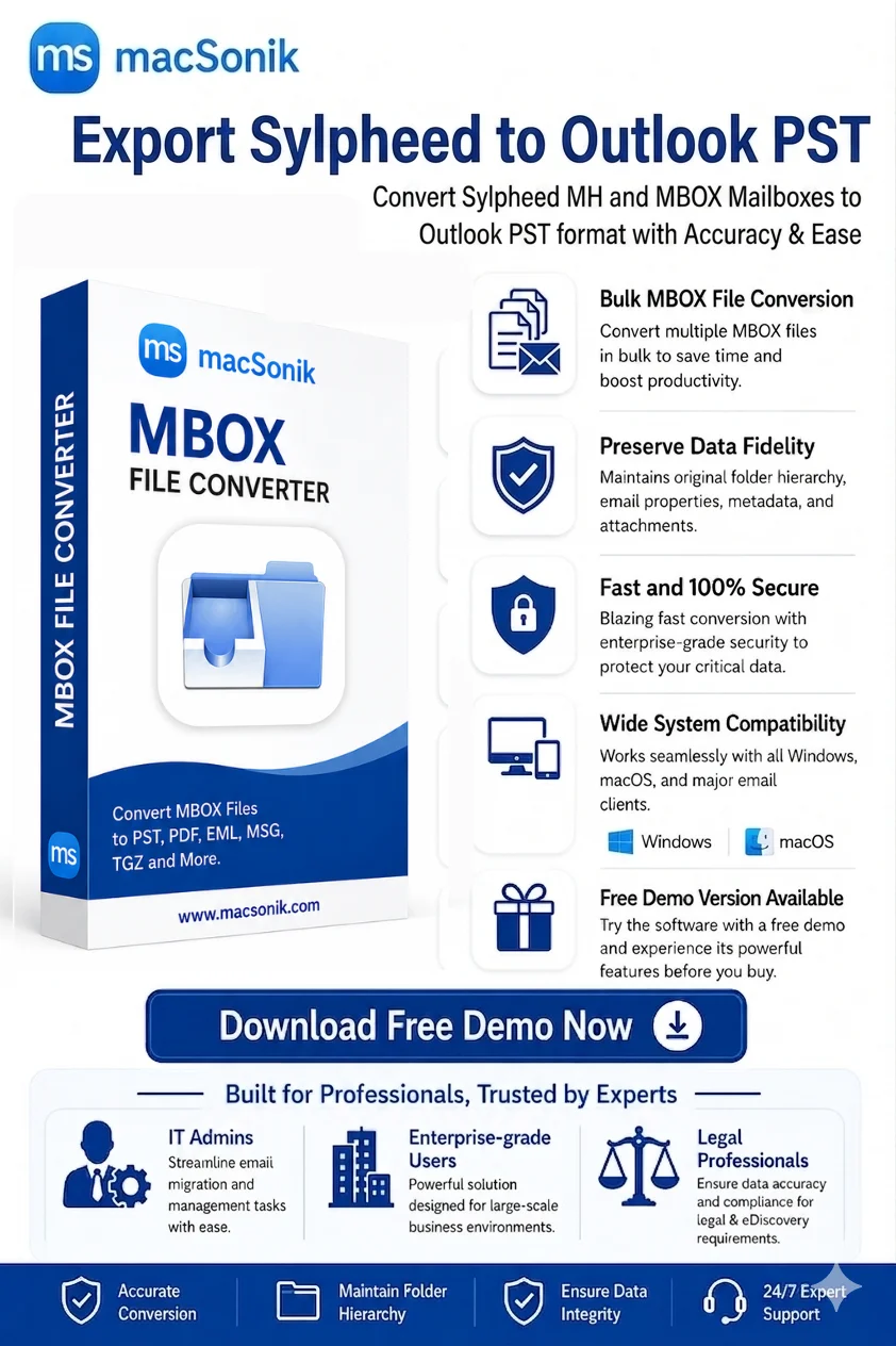 Export Sylpheed MBOX to Outlook PST