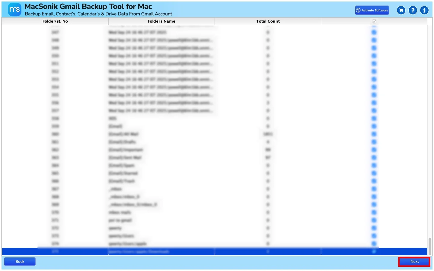 let the software load the saved data and click Next