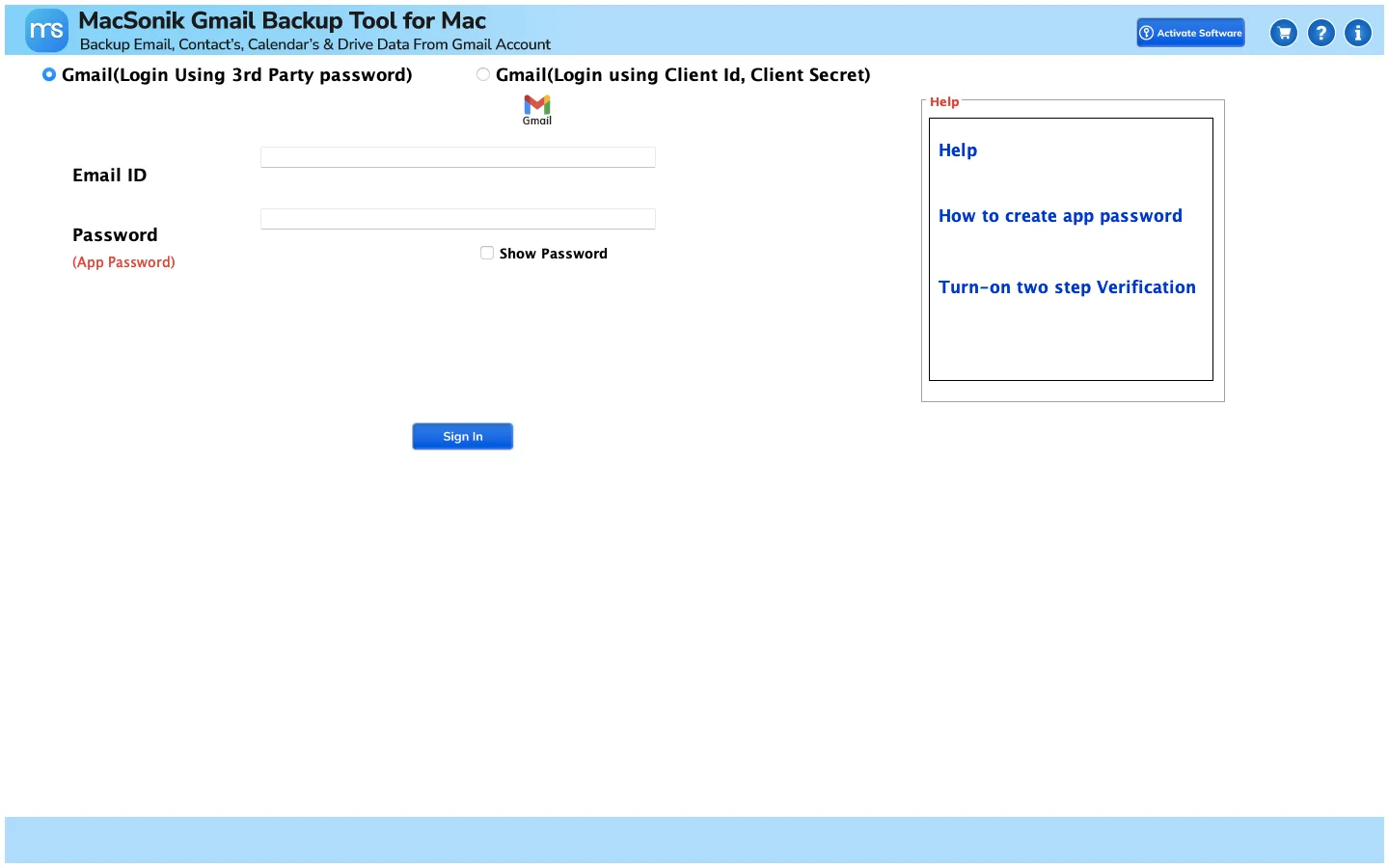 MacSonik Gmail Backup Tool