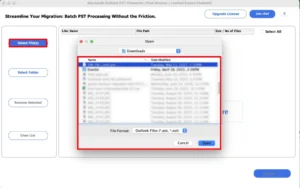 Select the PST file/folder