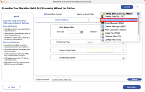 Afterwards, choose MBOX Mail Archive (.mbox) as the saving file format.