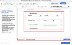 Apply the date filters and choose the destination folder