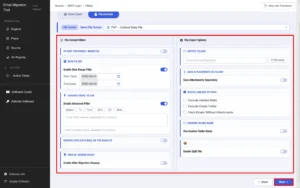 Configure advanced migration settings 