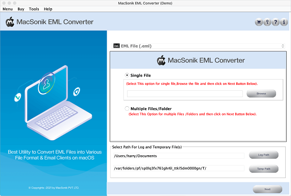 MacSonik EML Converter software