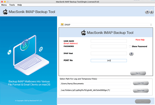 MacSonik IMAP Backup Tool