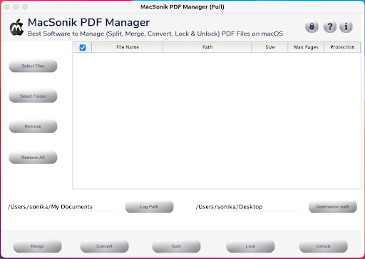 MacSonik PDF Manager Tool software