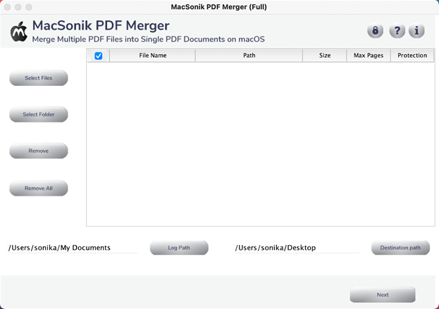 MacSonik PDF Merge Tool software