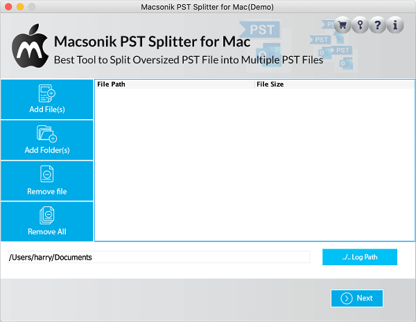 MacSonik PST Splitter software