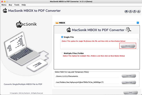 MacSonik MBOX to PDF Converter Tool