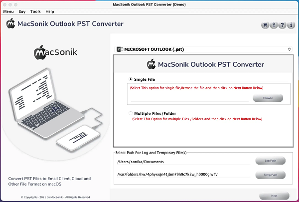 MacSonik Outlook PST Converter